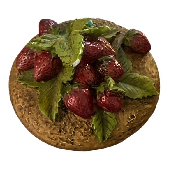 Vintage Ceramic Creamer with Cork Strawberry Lid – 1980s Kitchen Decor - Picture 4 of 7